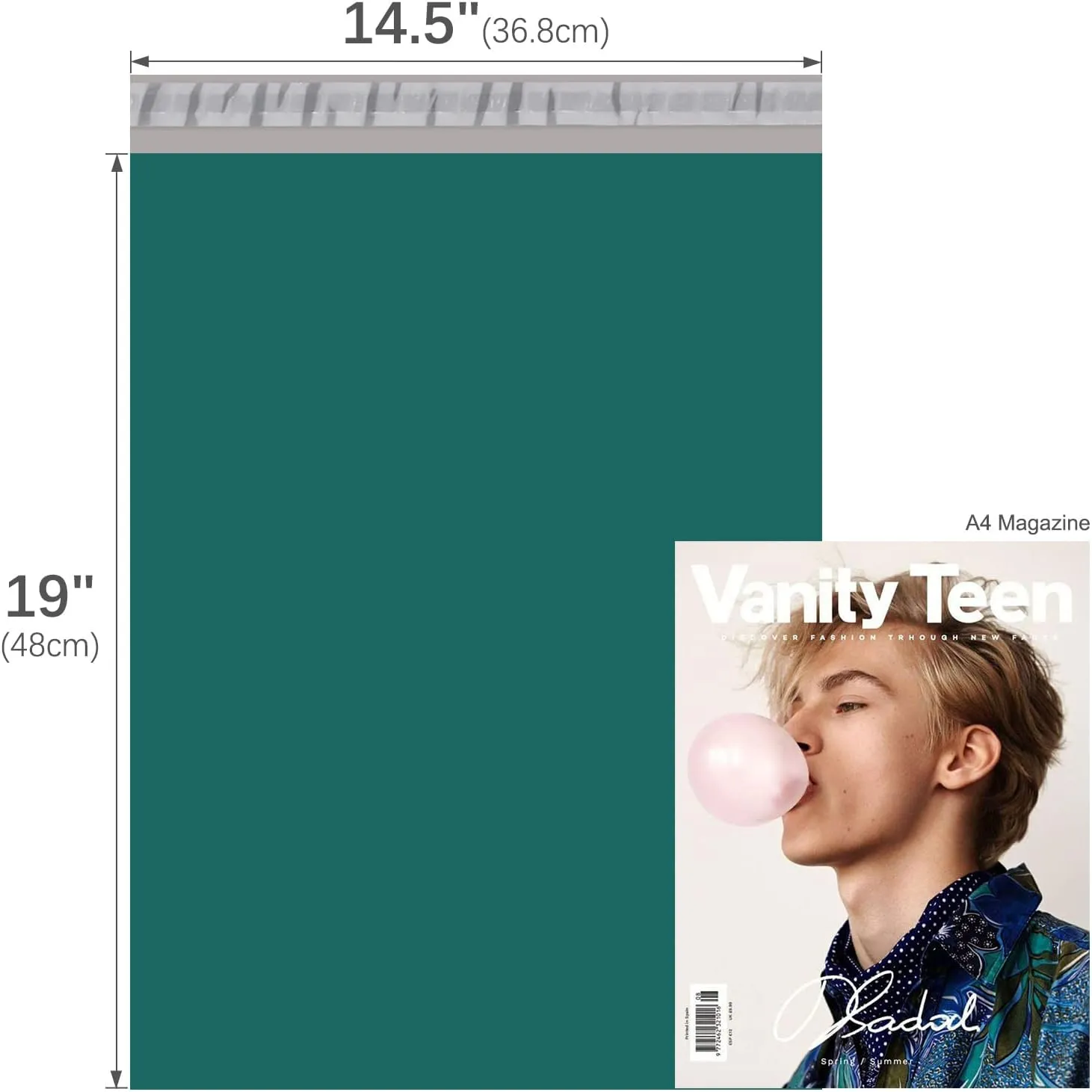 Fuxury Poly Mailers 14.5x19 Inch 100 Pcs, Waterproof Shipping Bags for Clothing, Strong Adhensive Shipping Envelopes for Small Business, Self Seal Mailers Poly Bags Mailing Envelopes Forest Green
