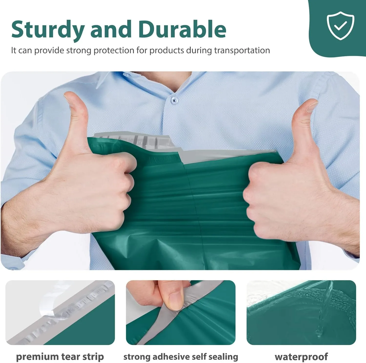 Fuxury Poly Mailers 14.5x19 Inch 100 Pcs, Waterproof Shipping Bags for Clothing, Strong Adhensive Shipping Envelopes for Small Business, Self Seal Mailers Poly Bags Mailing Envelopes Forest Green