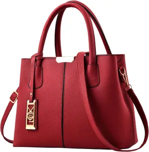 FZVYD Tote Bags for Women,Women Top Handle Satchel Handbag Leather Classic Crossbody Bag Fashion Ladies Elegant Shoulder Bag Tote Purse 2024 Red-b