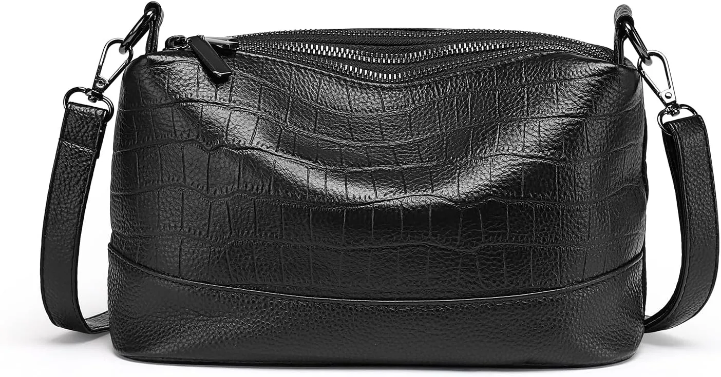 GAEKEAO Crossbody Bags for Women Small Cross Body Bag Genuine Leather Camera Bag Purse with Adjustable Strap