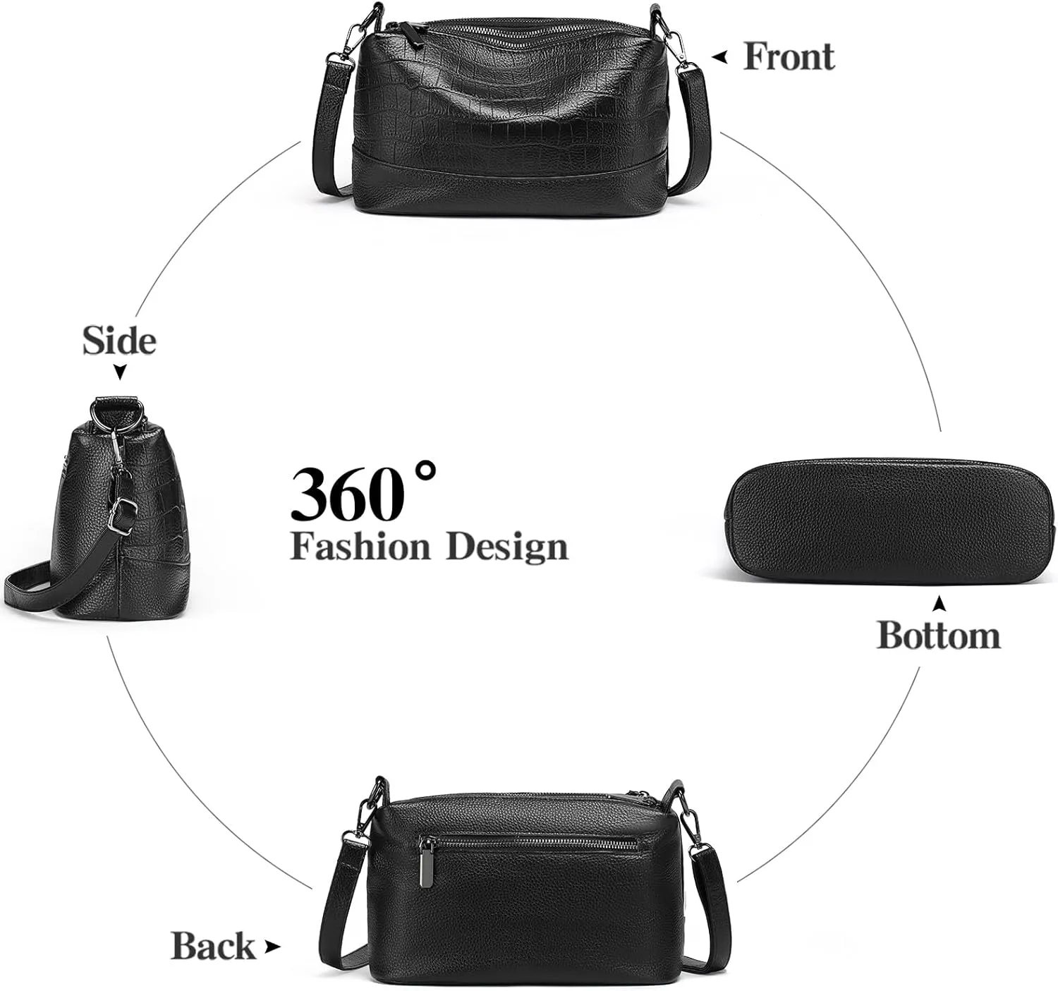 GAEKEAO Crossbody Bags for Women Small Cross Body Bag Genuine Leather Camera Bag Purse with Adjustable Strap