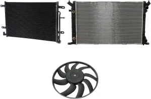 Garage-Pro A/C Condenser 3-Piece Kit Compatible For Audi A4 2009, Audi A4 Quattro 2009 Engine ID BWT