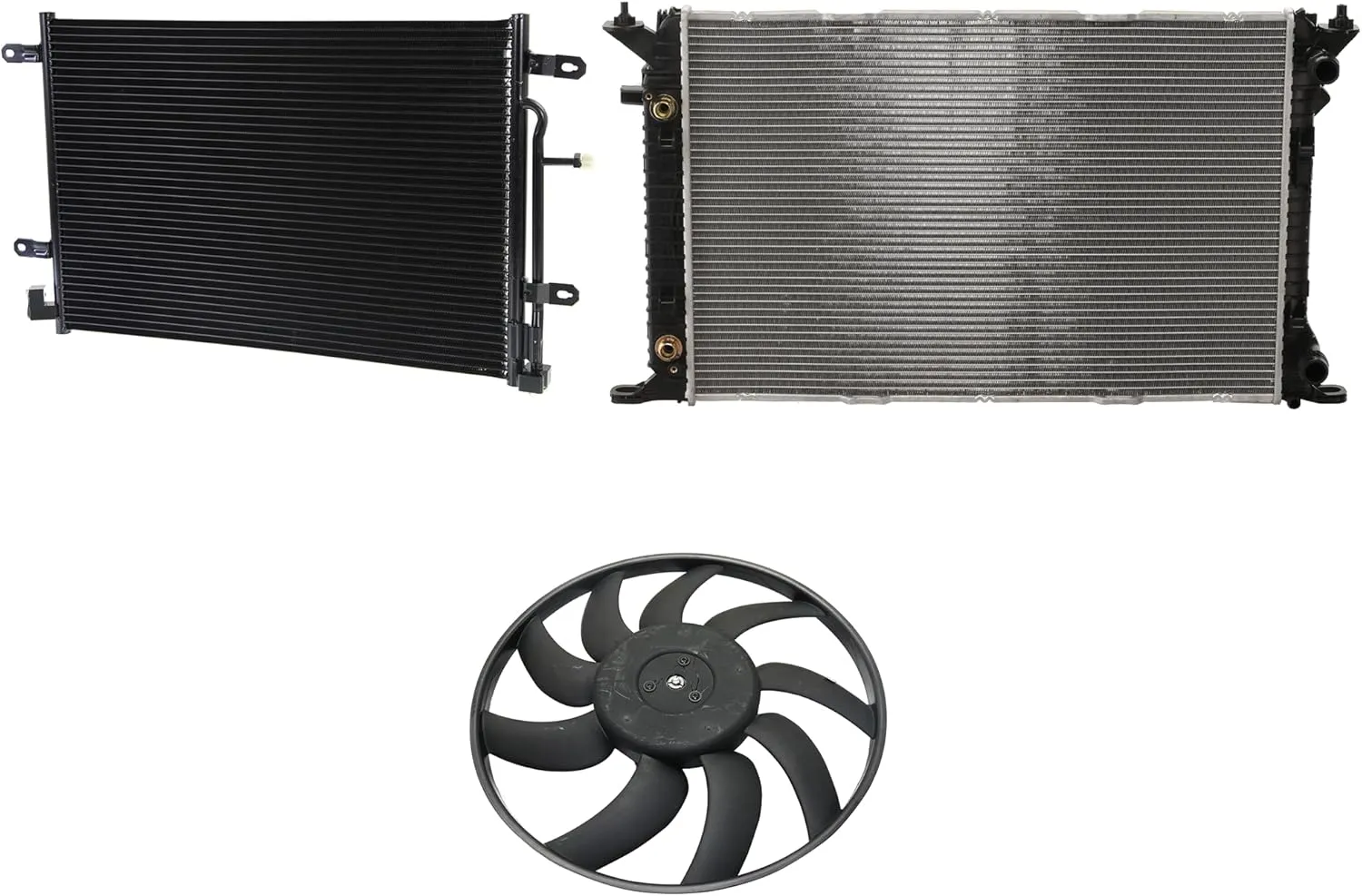 Garage-Pro A/C Condenser 3-Piece Kit Compatible For Audi A4 2009, Audi A4 Quattro 2009 Engine ID BWT