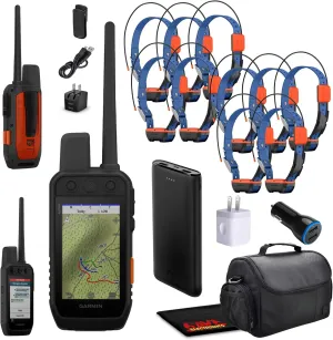 Garmin Alpha 300i Handheld Advanced Dog Tracker & Training System with inReach Technology Bundle with 10x Garmin Alpha T20 Tracking Collar for Dogs with GPS   Field Bag   Accessories