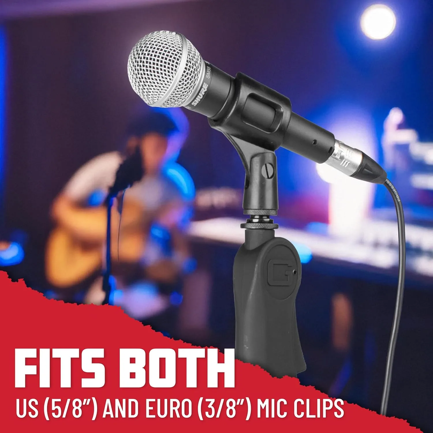 Gator Frameworks Microphone Stand with 12" Weighted Base and Deluxe Soft Grip Squeeze Height Adjustment, (GFW-MIC-1201)