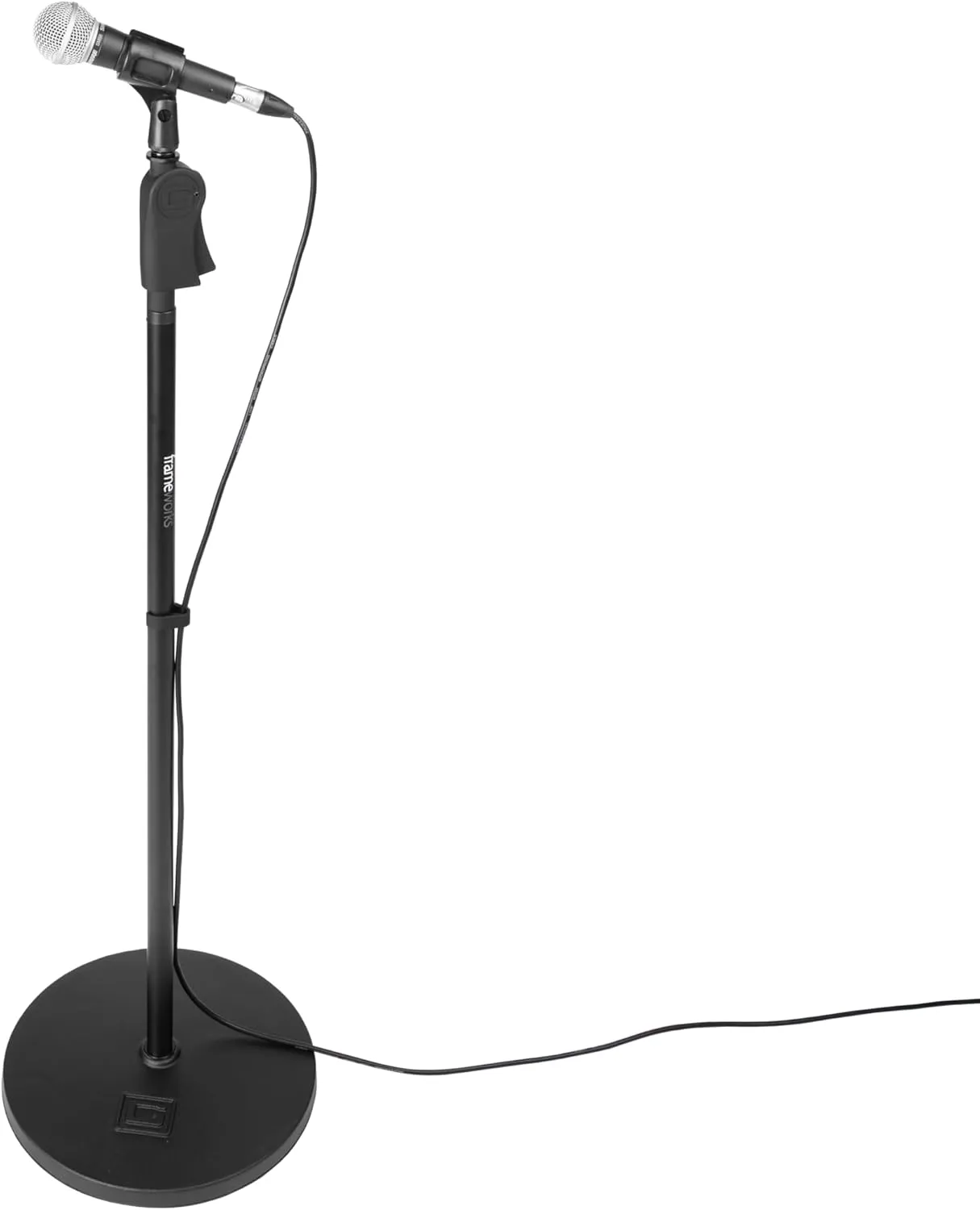 Gator Frameworks Microphone Stand with 12" Weighted Base and Deluxe Soft Grip Squeeze Height Adjustment, (GFW-MIC-1201)
