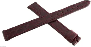 Genuine 12mm x 10mm Burgundy Leather Watch Band Strap