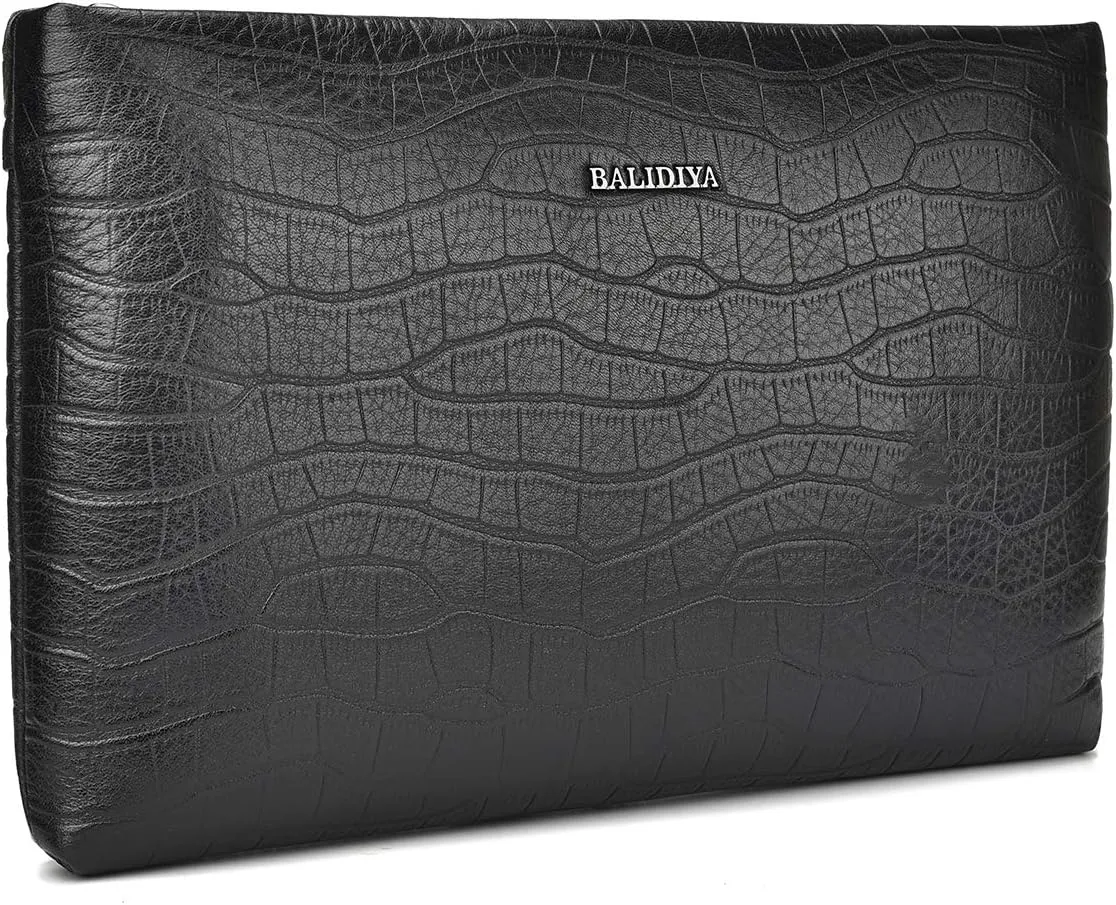 Genuine Leather Clutch Bag for Men Handbag Wrist Bag Business Large Purse Envelope Bag