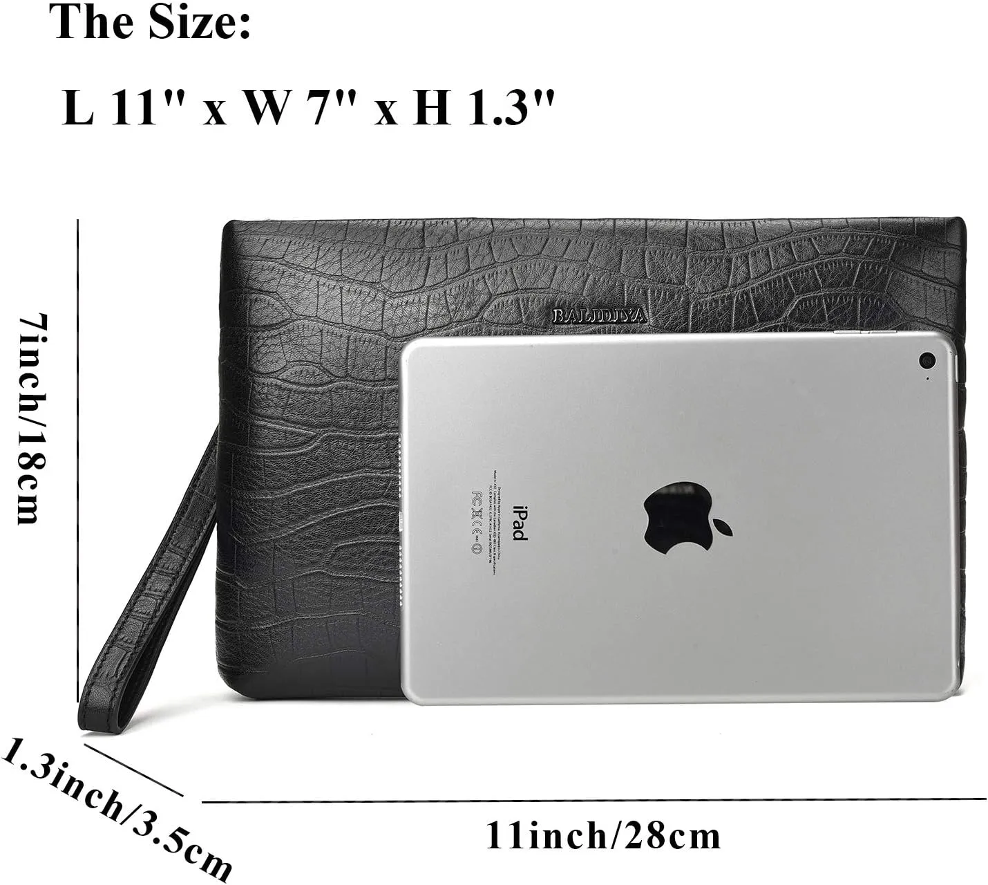 Genuine Leather Clutch Bag for Men Handbag Wrist Bag Business Large Purse Envelope Bag