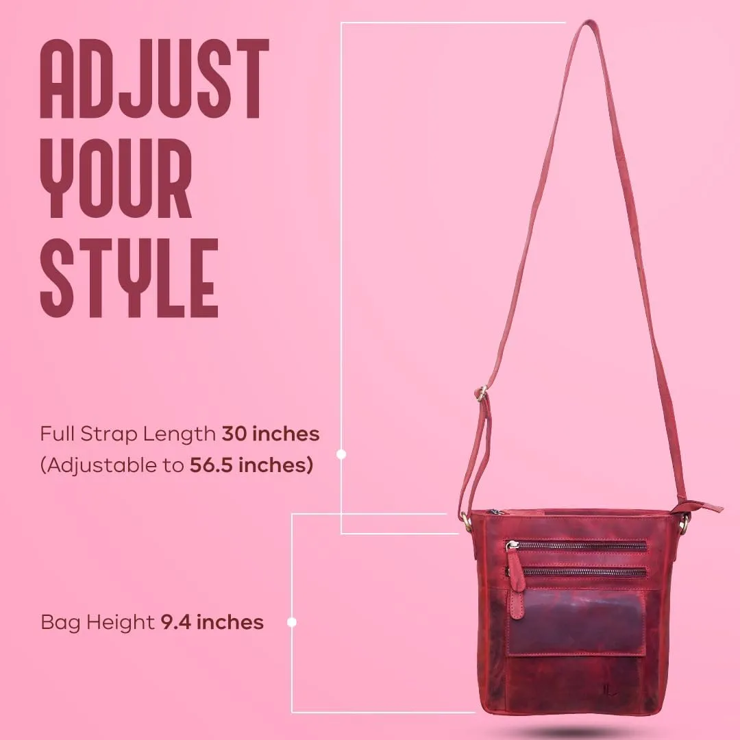 Genuine Leather Crossbody Bag for Women – Medium Size Leathure Purse, Stylish and Durable Handbags for Women