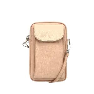 Genuine leather crossbody phone bag, Made in Italy, art. 112585