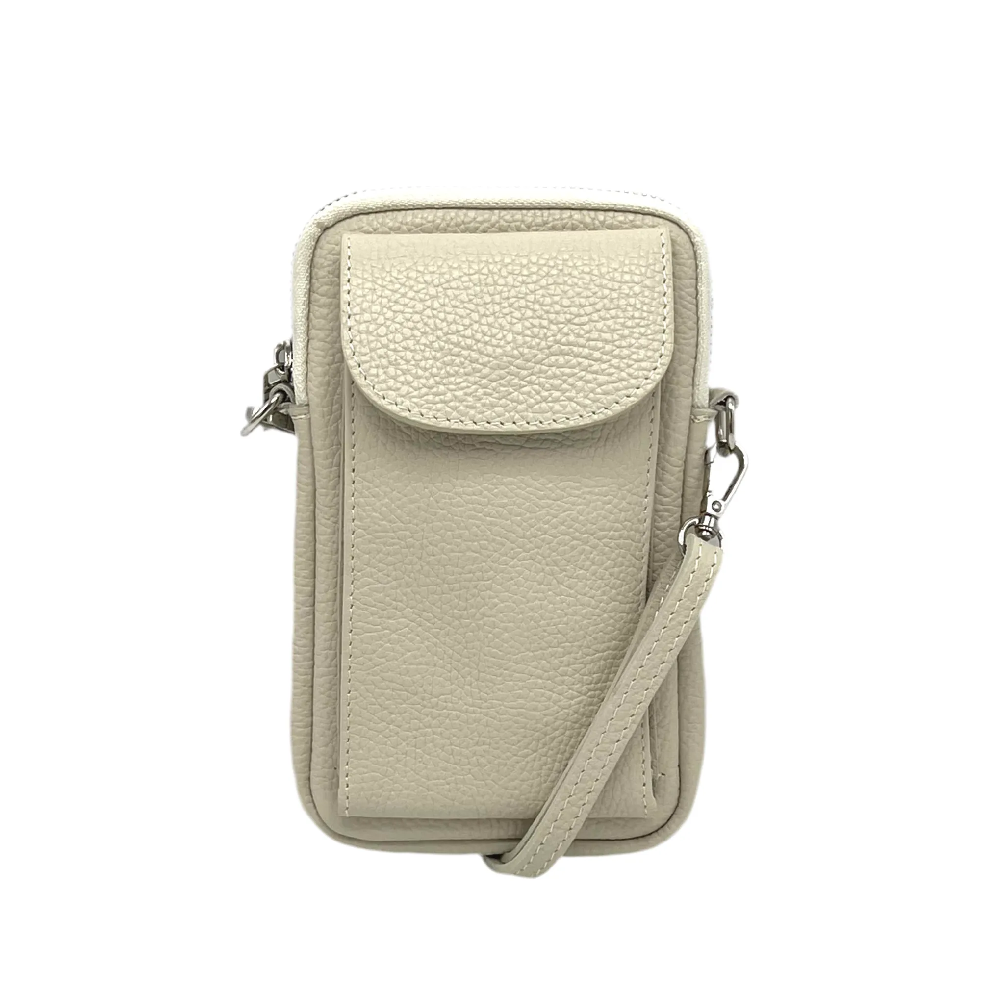 Genuine leather crossbody phone bag, Made in Italy, art. 112585