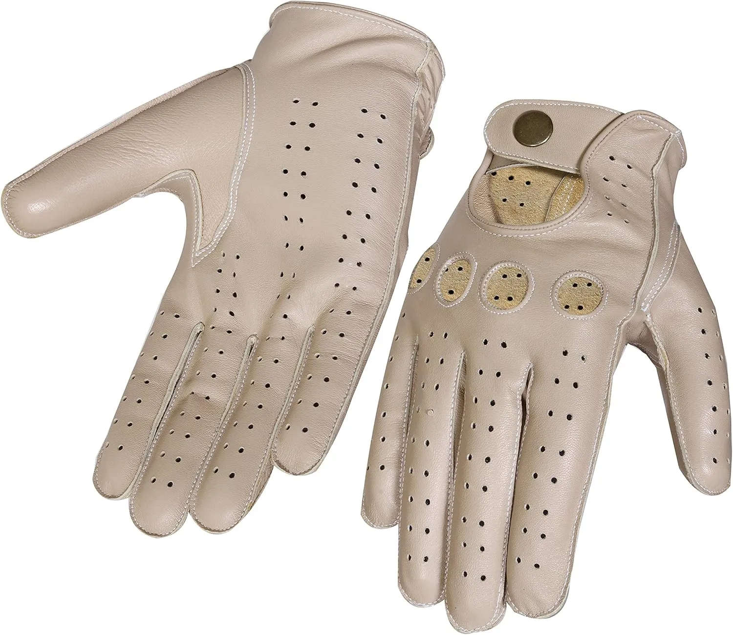 Genuine Leather Fashion Gloves, Motorcycle Knuckle Fit Gloves