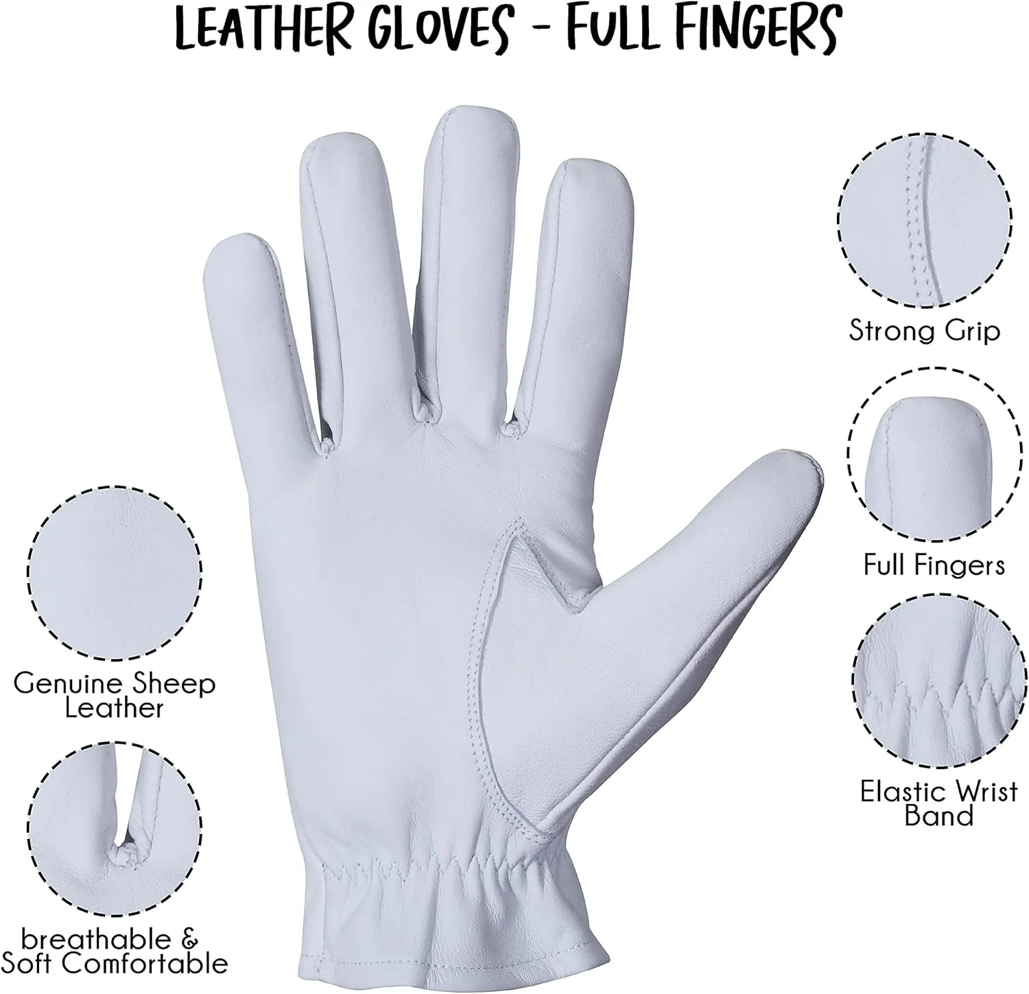 Genuine Leather Gloves, Lambskin leather gloves, Unlined fashion leather gloves