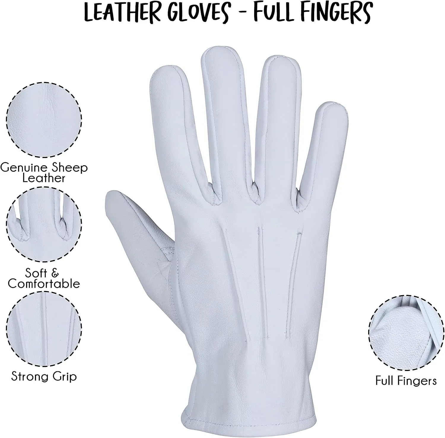 Genuine Leather Gloves, Lambskin leather gloves, Unlined fashion leather gloves