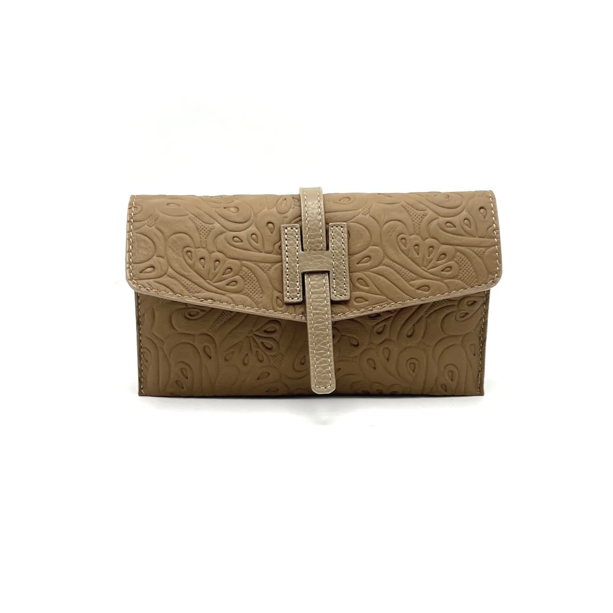 Genuine leather mini clutch bag, Made in Italy, art. 112611