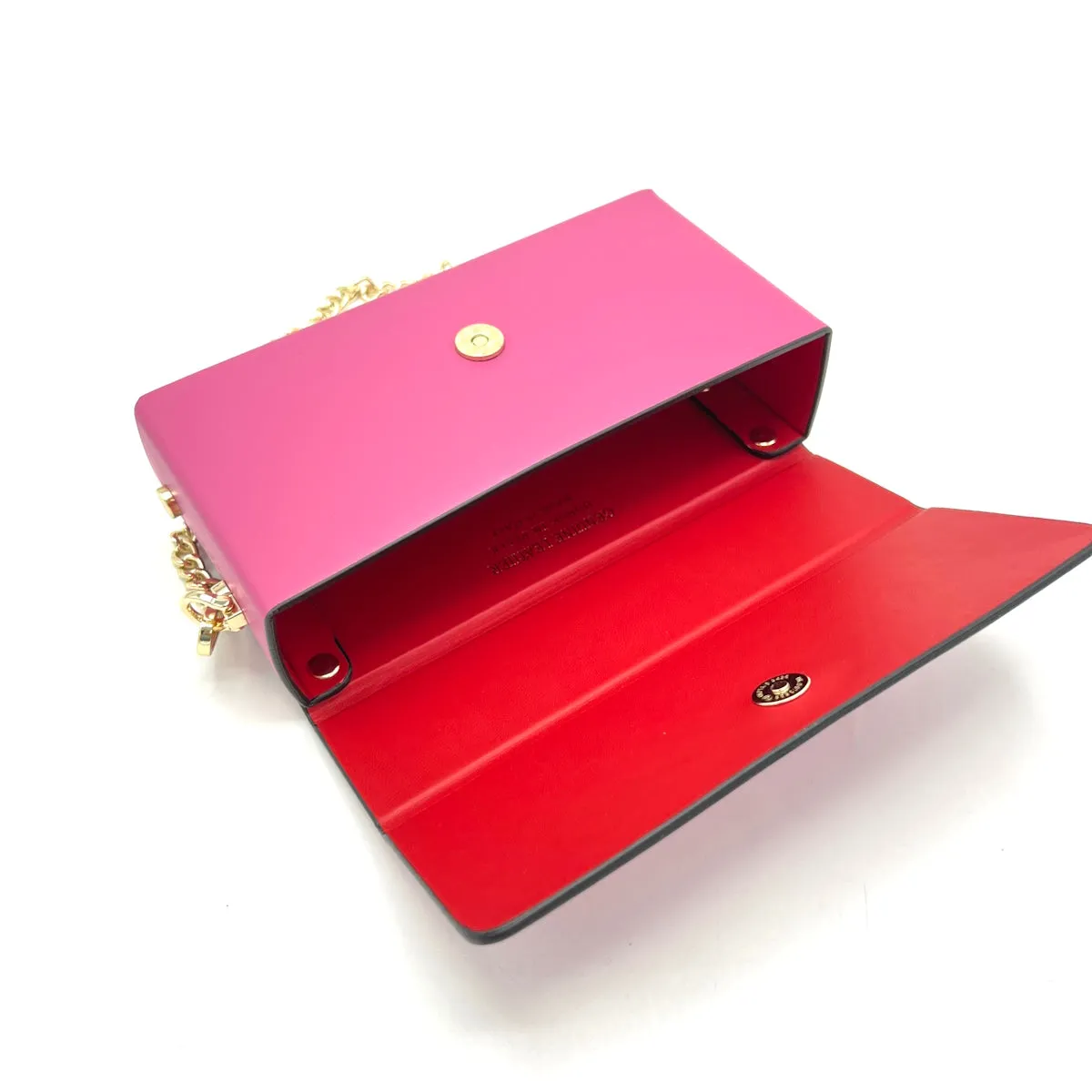 Genuine leather mini clutch bag with chain, Made in Italy, art. 112590