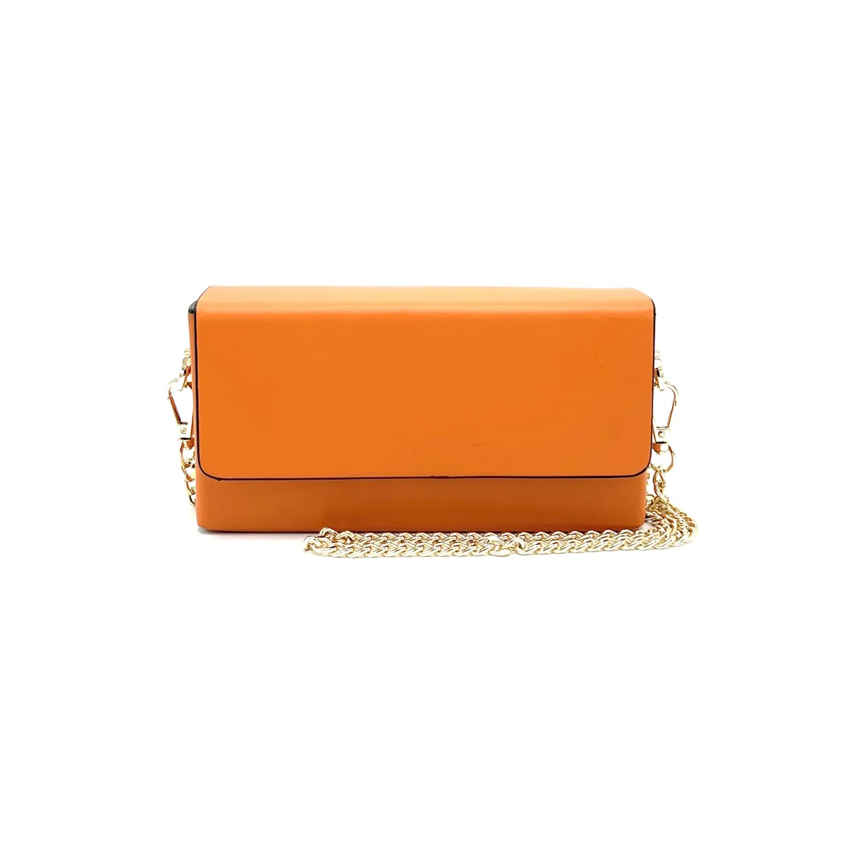 Genuine leather mini clutch bag with chain, Made in Italy, art. 112590