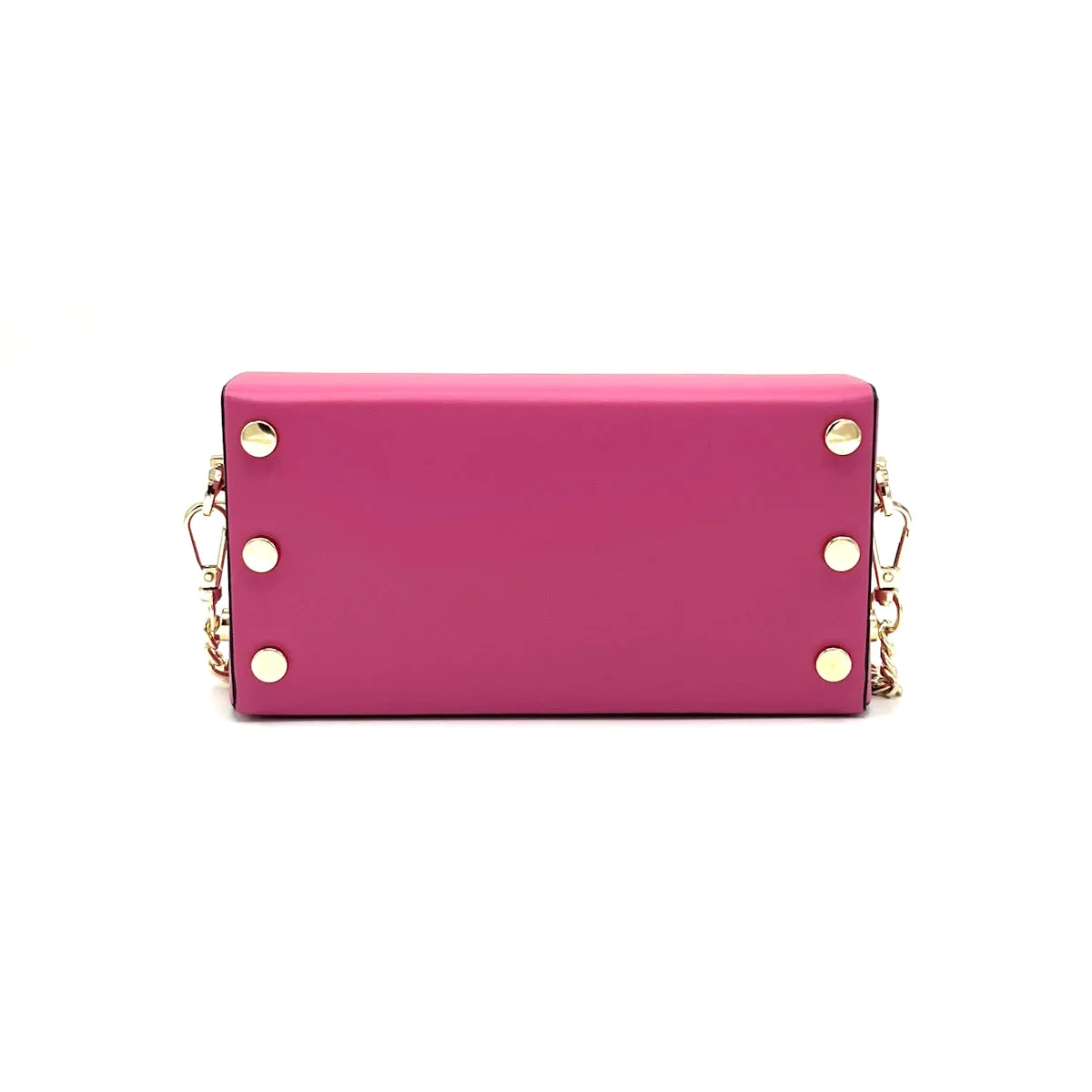 Genuine leather mini clutch bag with chain, Made in Italy, art. 112590