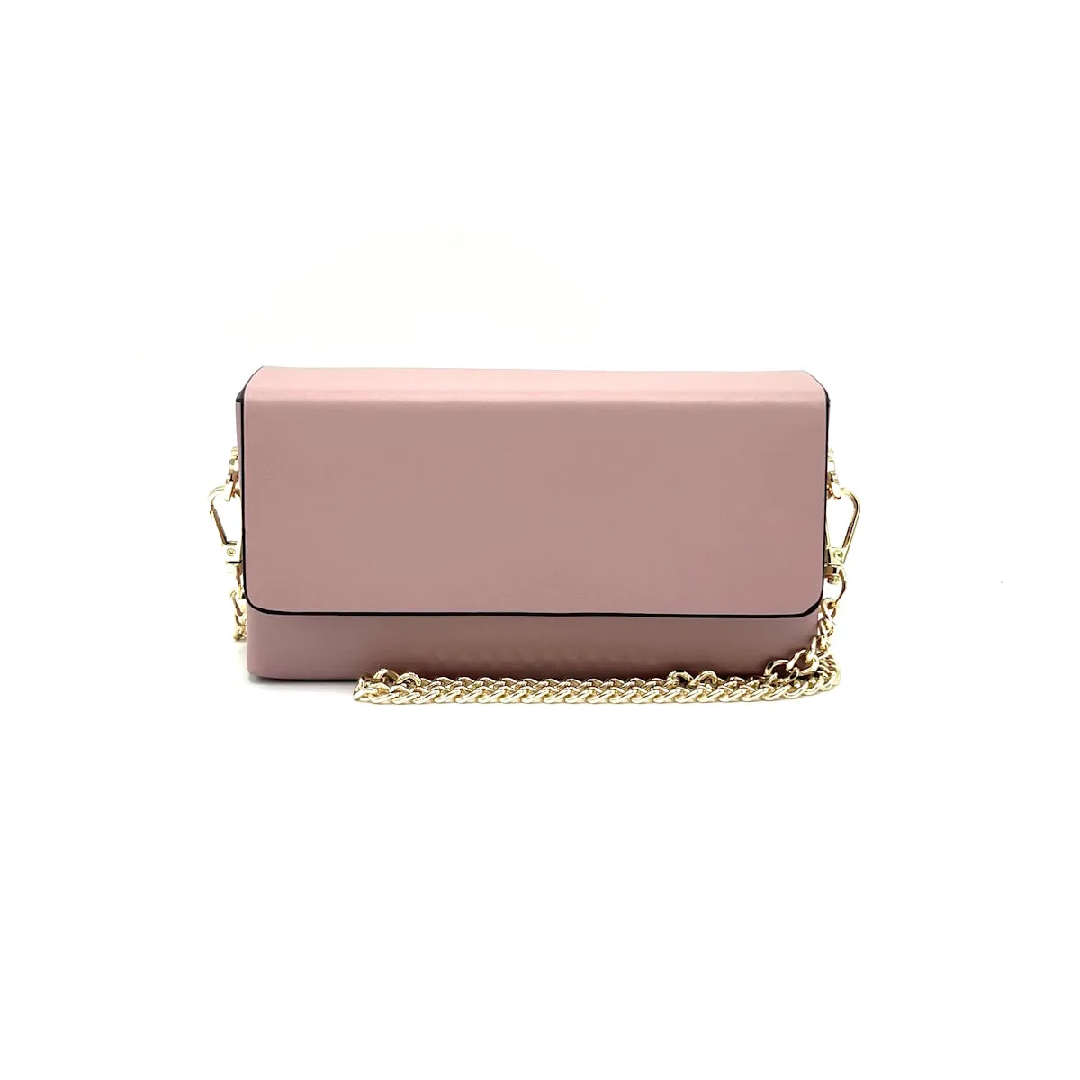 Genuine leather mini clutch bag with chain, Made in Italy, art. 112590