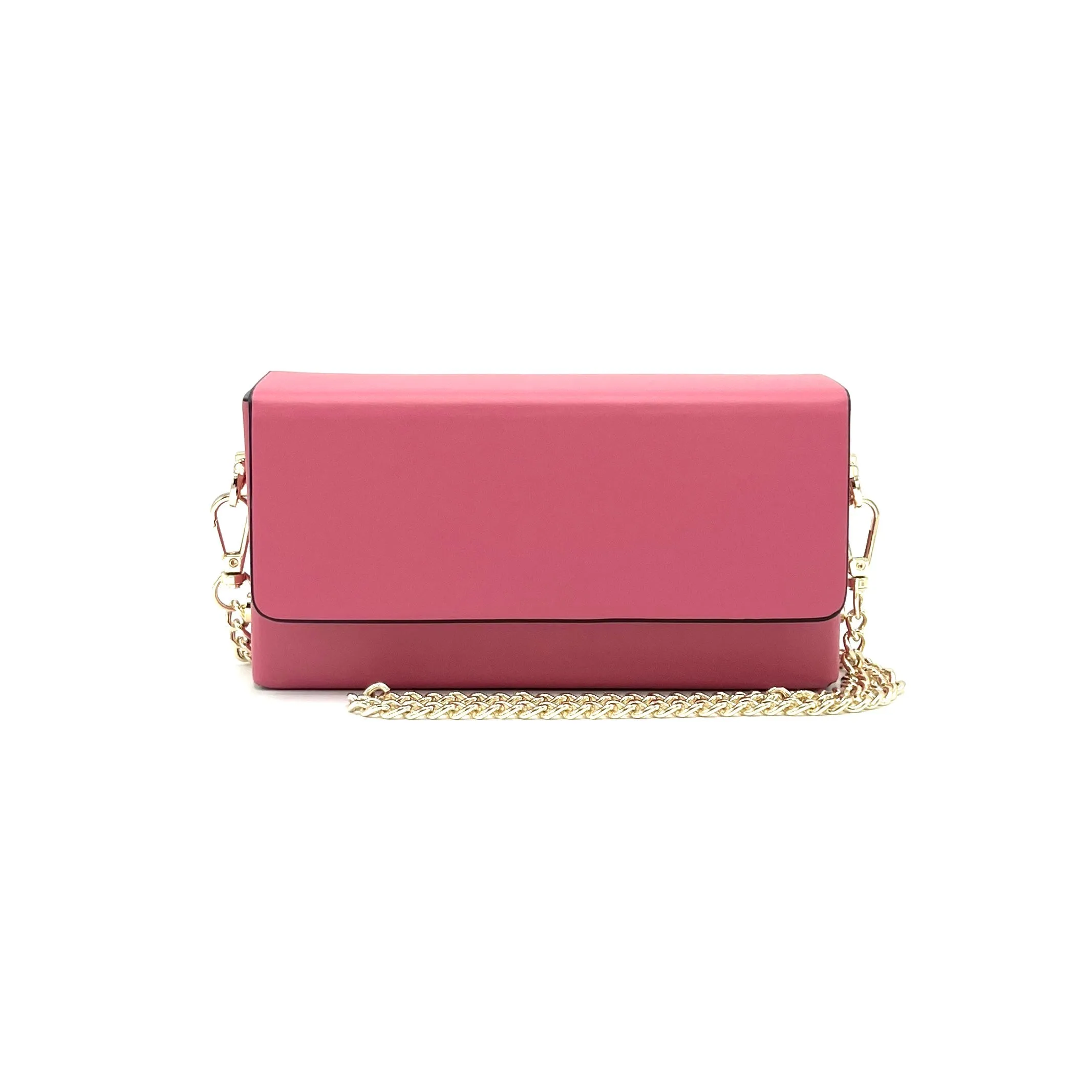 Genuine leather mini clutch bag with chain, Made in Italy, art. 112590