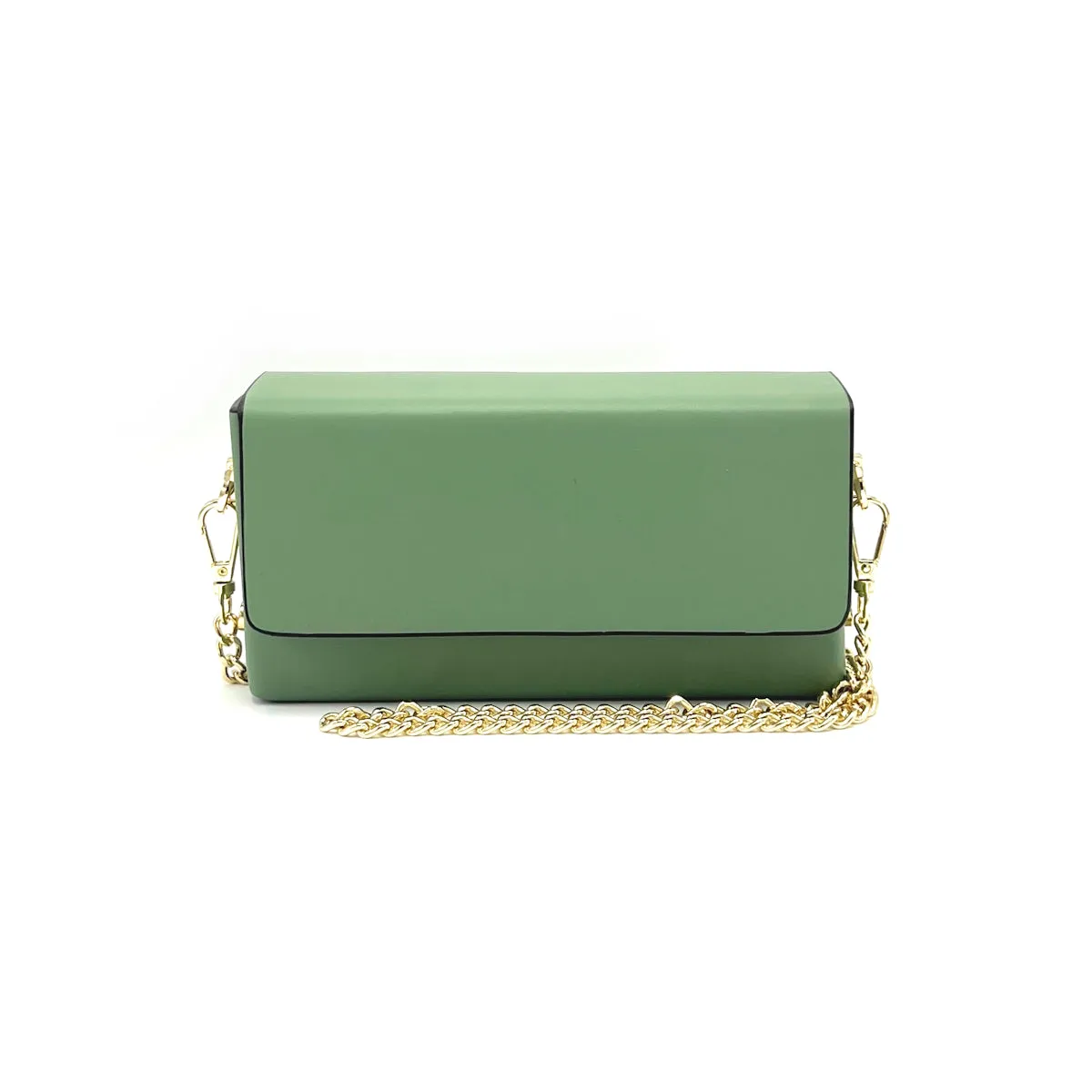 Genuine leather mini clutch bag with chain, Made in Italy, art. 112590