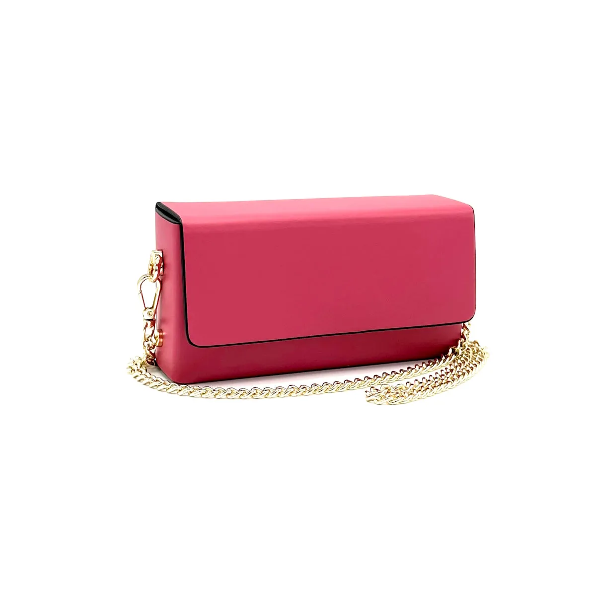 Genuine leather mini clutch bag with chain, Made in Italy, art. 112590