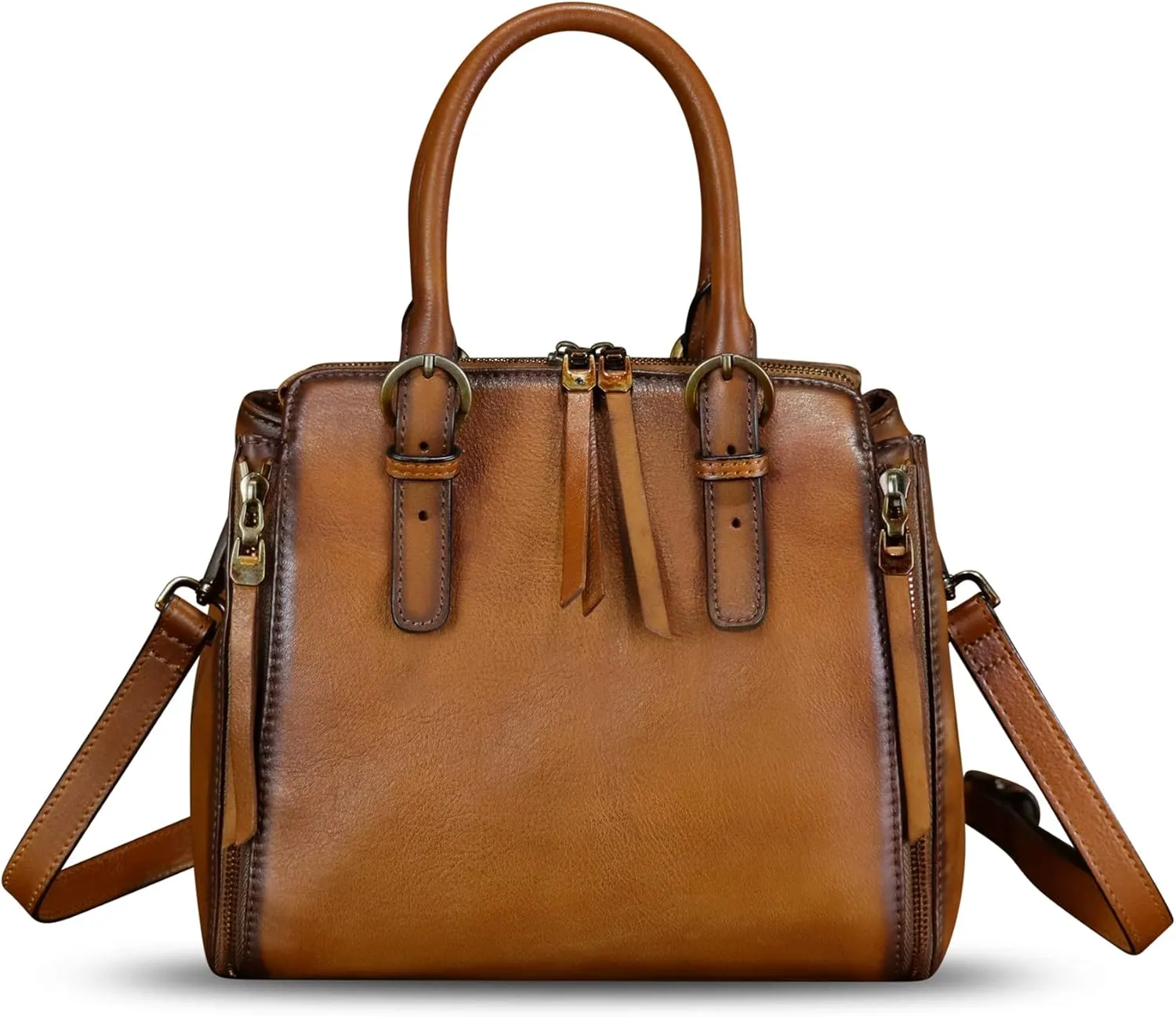 Genuine Leather Purses and Handbags for Women Satchel Bag Vintage Crossbody Shoulder Bag Top Handle Bag Purse