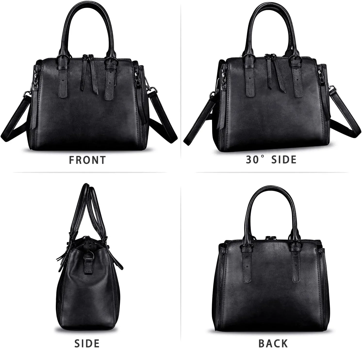 Genuine Leather Purses and Handbags for Women Satchel Bag Vintage Crossbody Shoulder Bag Top Handle Bag Purse
