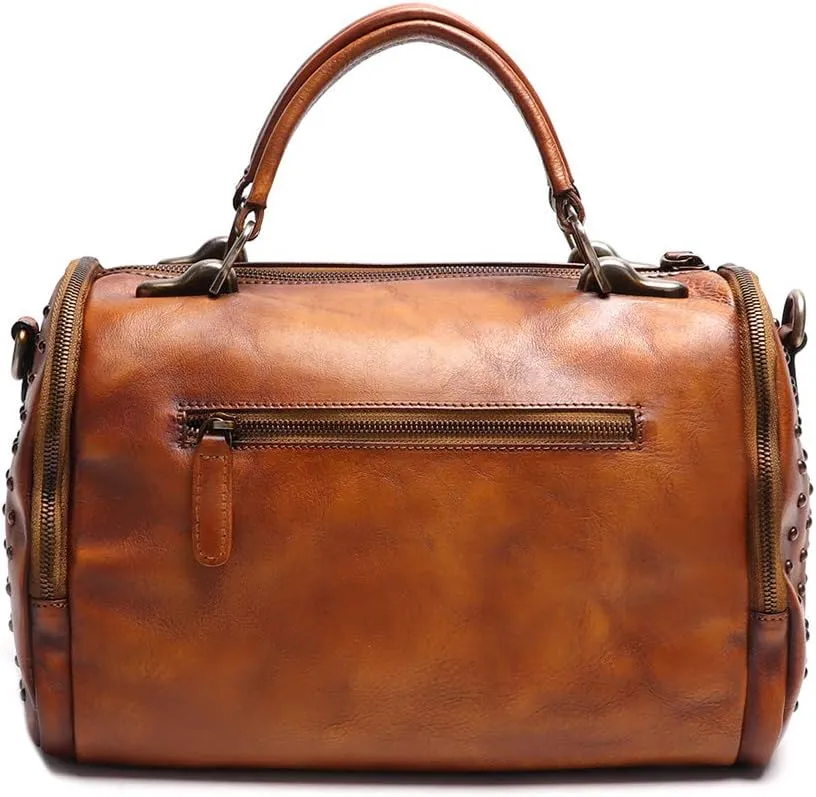 Genuine Leather Purses and Handbags for Women Vintage Handmade Leather Top Handle Shoulder Bag Crossbody Satchel Purse