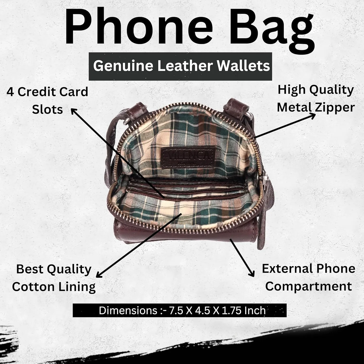 Genuine Leather Small Crossbody Bags For Women Cell Phone Purse, Trendy Casual Bag with Adjustable Strap