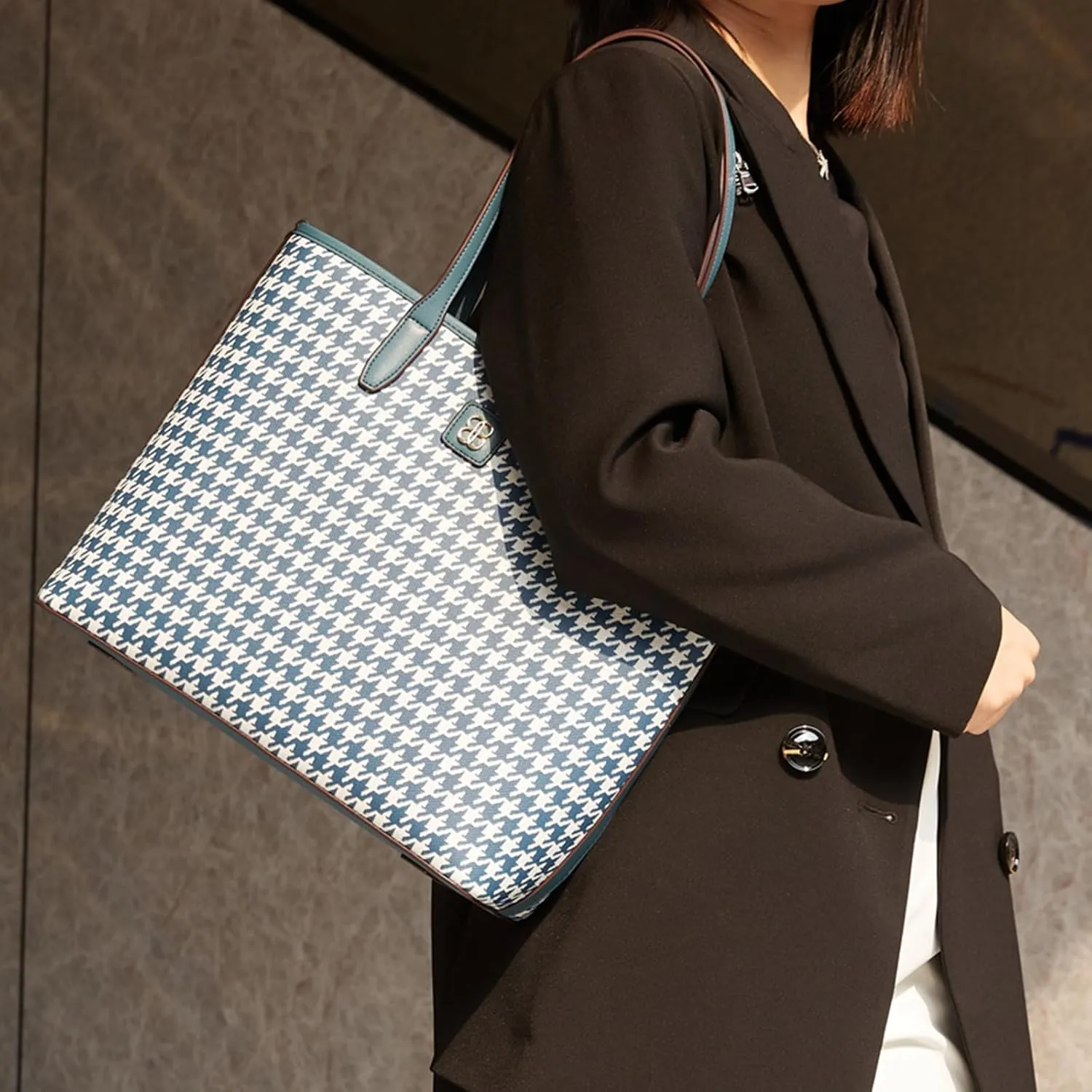Genuine Leather Tote Handbag for Women: Large Designer Shoulder Purse