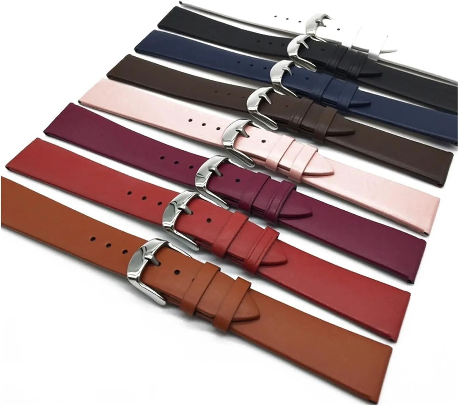 Genuine Leather Watch Strap Solid Color Watch BandFor Men And Women 12mm 14mm 16mm 18mm 20mm 22mm