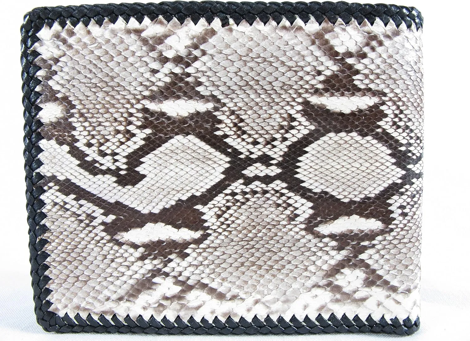 Genuine Python Snake Skin Leather Bifold Handmade Wallet ([B1] 6 Card Slots   2 ID Windows   2 Compartment for Bills, Reticulated Natural)