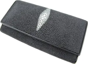 Genuine Stingray Skin Leather Women's Clutch Wallet Purse
