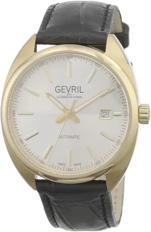 Gevril Men's Five Points Swiss Automatic Watch, Genuine Italian Leather Strap