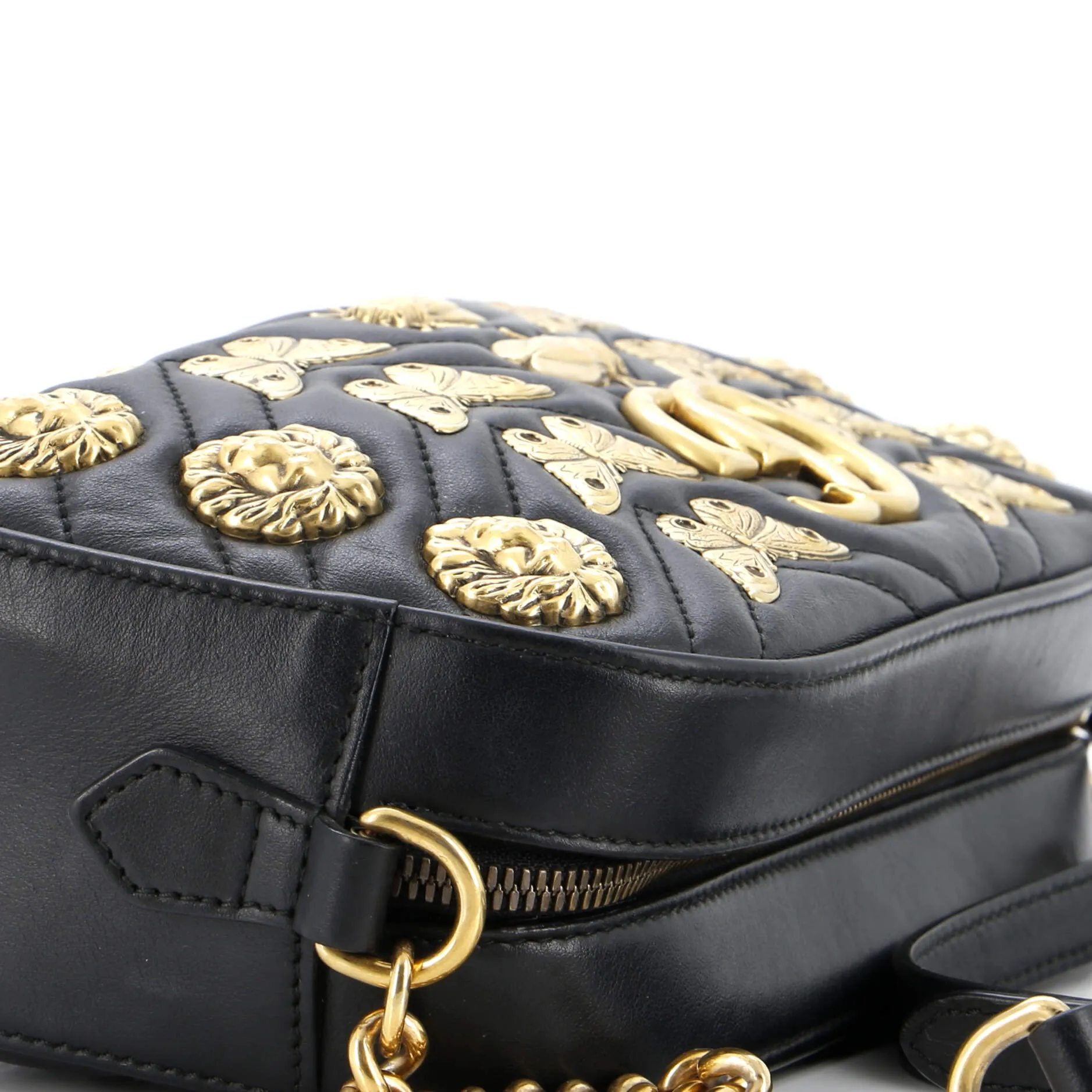 GG Marmont Shoulder Bag Embellished Matelasse Leather Small