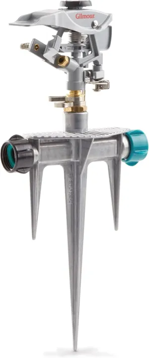 Gilmour Heavy Duty Circular Water Sprinkler with Spike Base, Rotating Sprinkler Head with Adjustable Spray Pattern, Lawn Sprinkler for Large Area Coverage