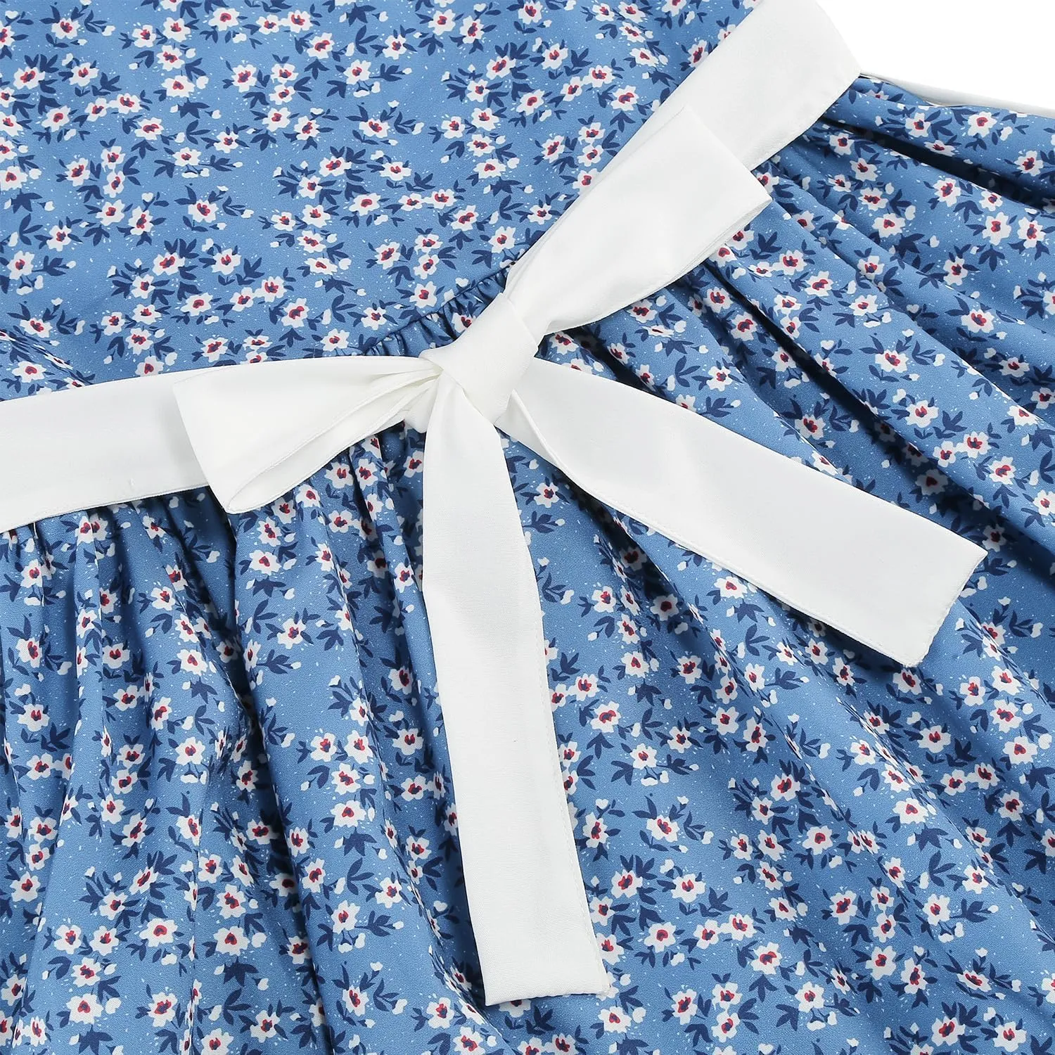 Girls Pioneer Costume Floral Colonial Prairie Dress for Little Kids with Apron and Bonnet