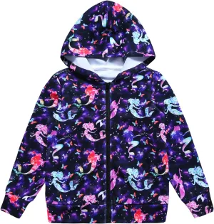 Girls Zip Up Hoodie Jacket Unicorn/Cat Sweatshirt with Pockets