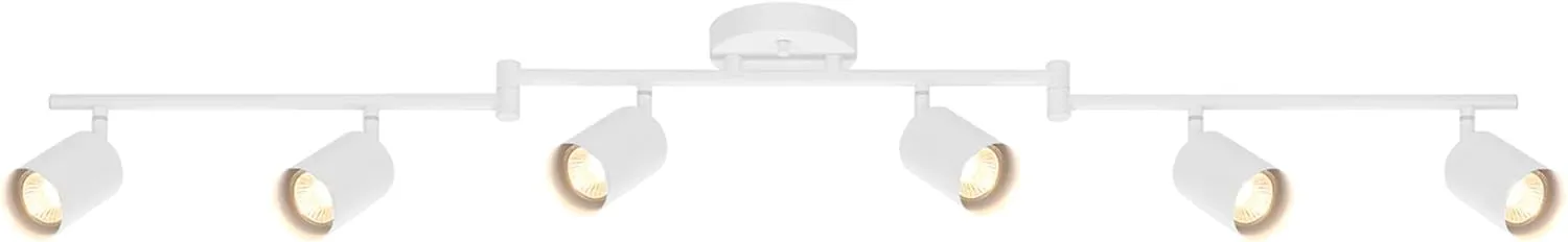 GLOBE Electric 64000122 47" 6-Light Foldable Track Lighting, Matte White, Pivoting Track Heads