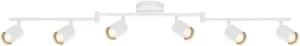 GLOBE Electric 64000122 47" 6-Light Foldable Track Lighting, Matte White, Pivoting Track Heads