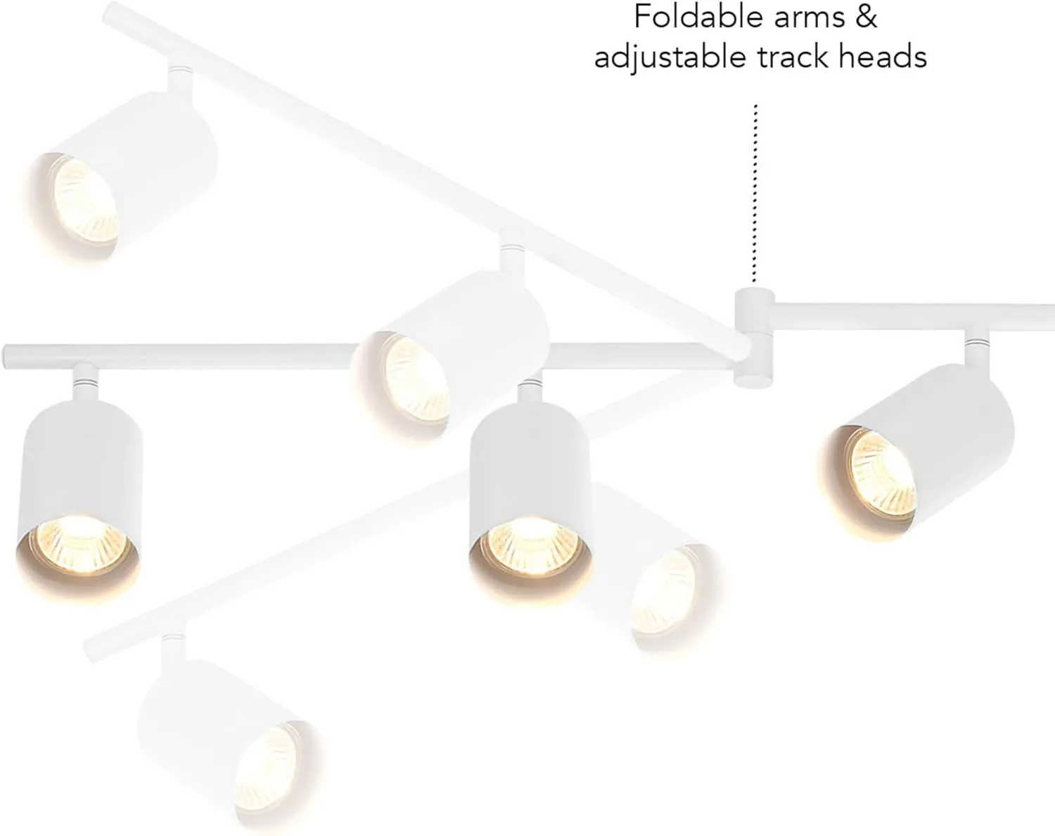 GLOBE Electric 64000122 47" 6-Light Foldable Track Lighting, Matte White, Pivoting Track Heads