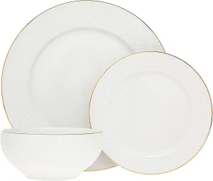 Godinger Gold Trimmed 18-Piece Dinnerware Set Coquille - Service for 6