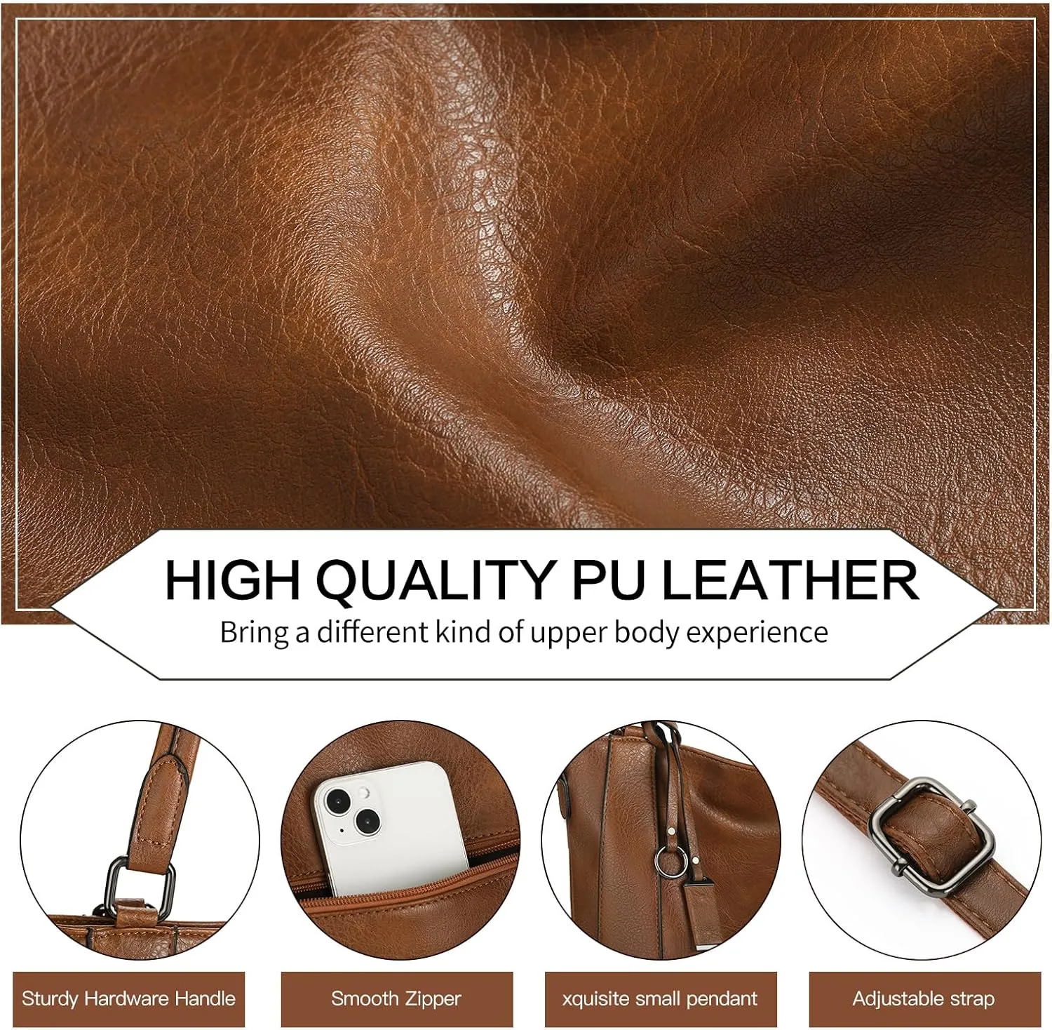 GOIACII Leather Tote Bag for Women - Shoulder Bag with Top Handle