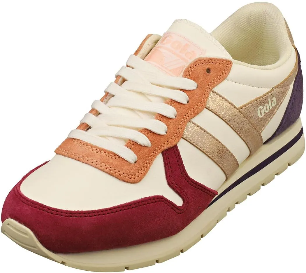Gola Daytona Quadrant Womens Fashion Trainers in Off White Cerise