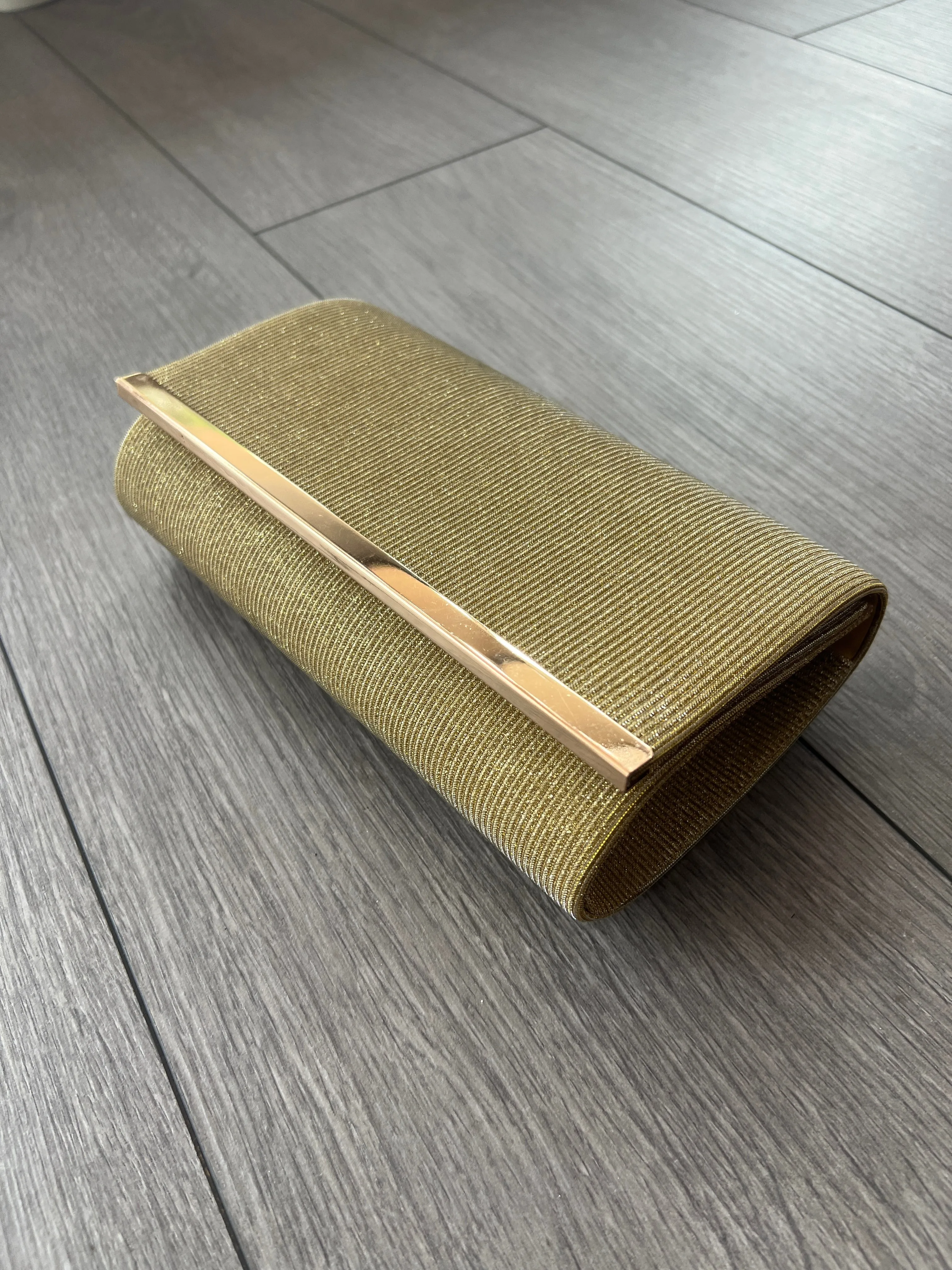 Gold Glitter Shimmer Clutch Bag
