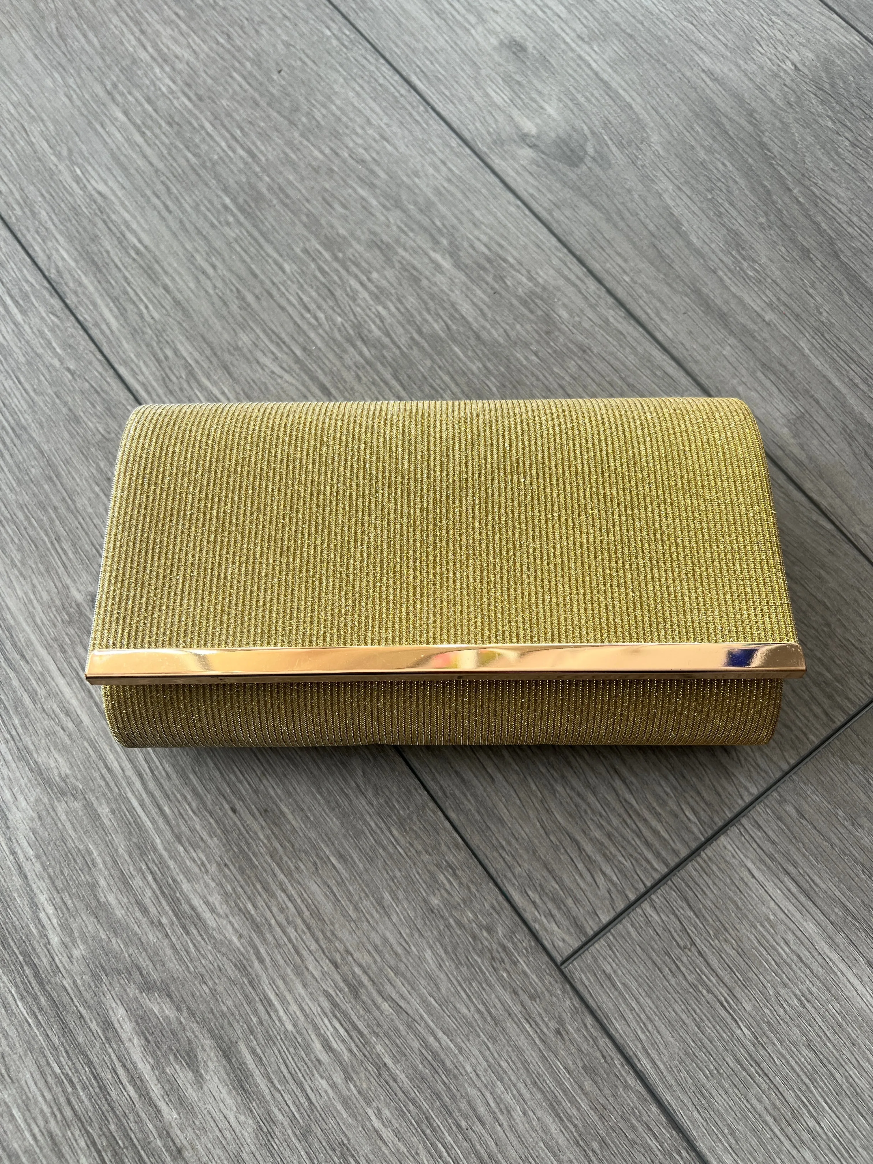 Gold Glitter Shimmer Clutch Bag