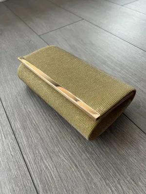 Gold Glitter Shimmer Clutch Bag