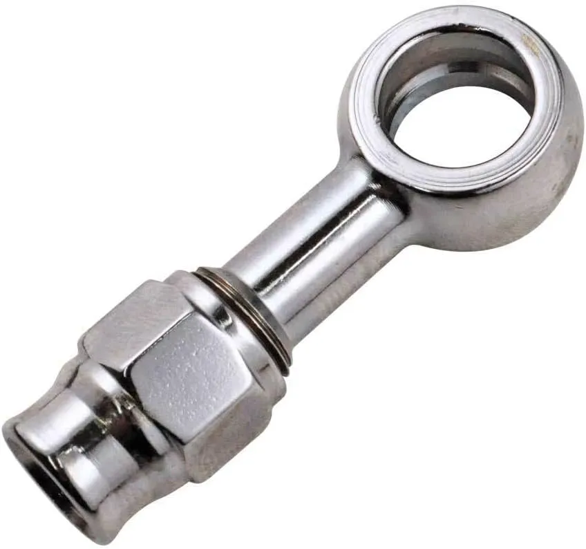 Goodridge Straight 10MM Chrome Reusable Banjo Bolt Fitting with Ferrule - For use with Cut-To-Length #3 Brake and Hydraulic Lines and 3/8" (10mm) Banjo Bolts - Made in England